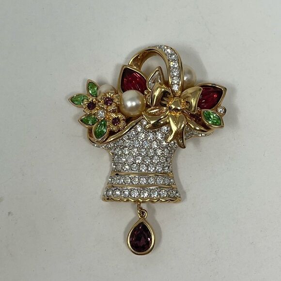 Swarovski flower basket pin   - Picture 1 of 8